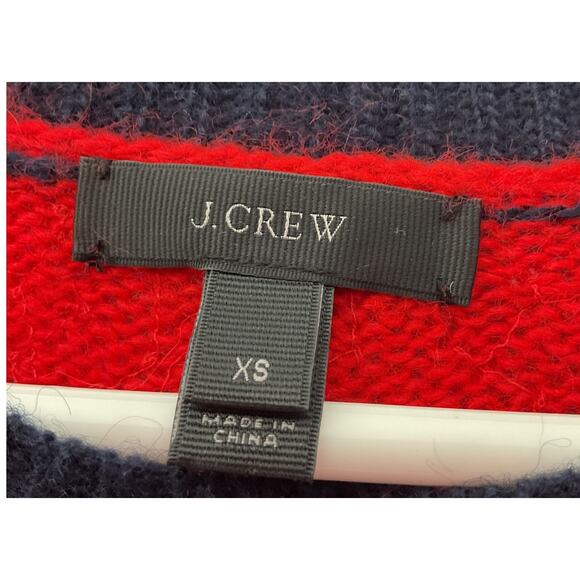 J.Crew $98 XS Red Allover Sequin Wool Mohair Black Trim Sweater - Picture 7 of 7